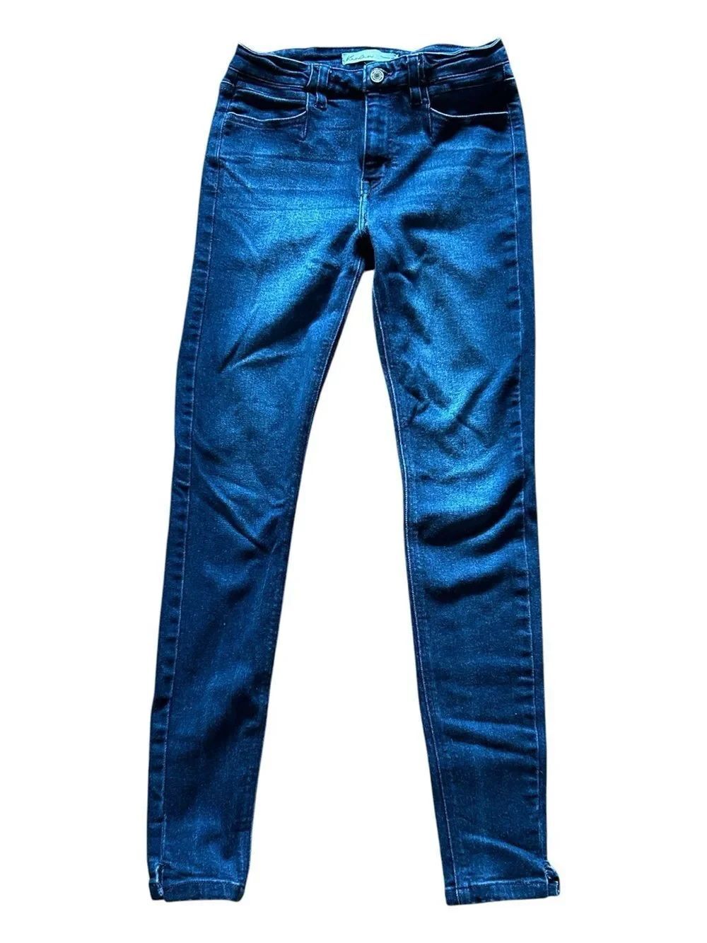 KanCan Dark Wash Skinny Slit Ankle Jeans